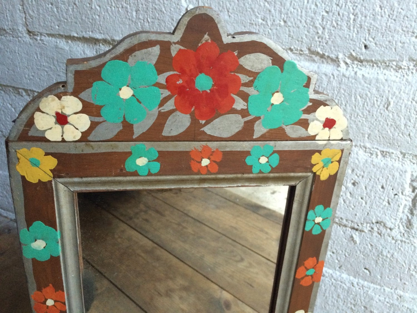 Vintage Handpainted Indian Mirror
