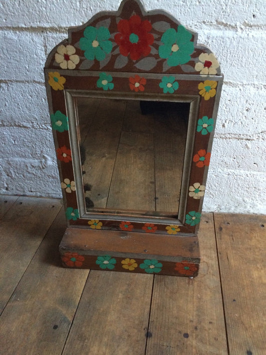 Vintage Handpainted Indian Mirror